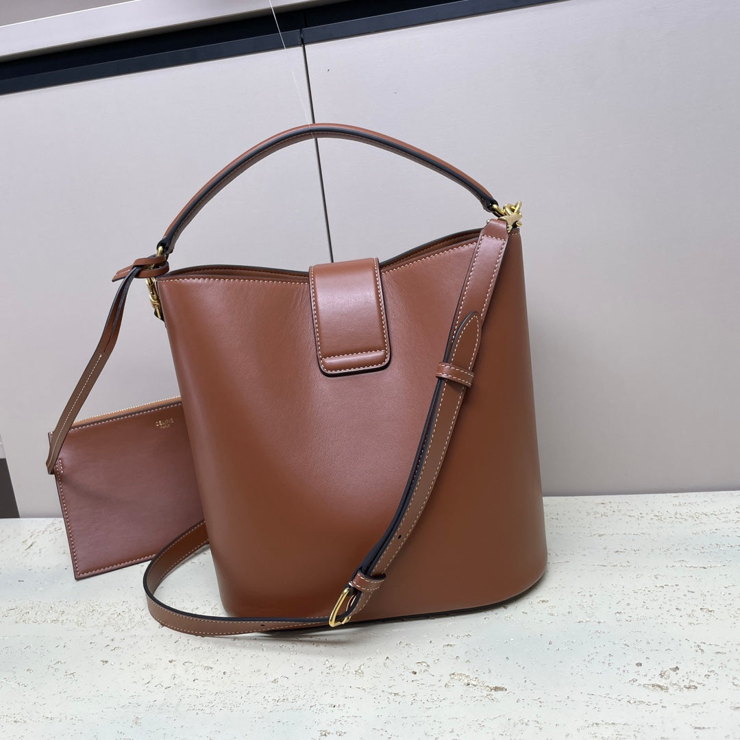 MEDIUM 28 LOUISE BAG IN BRONZE BROWN SMOOTH CALFSKIN