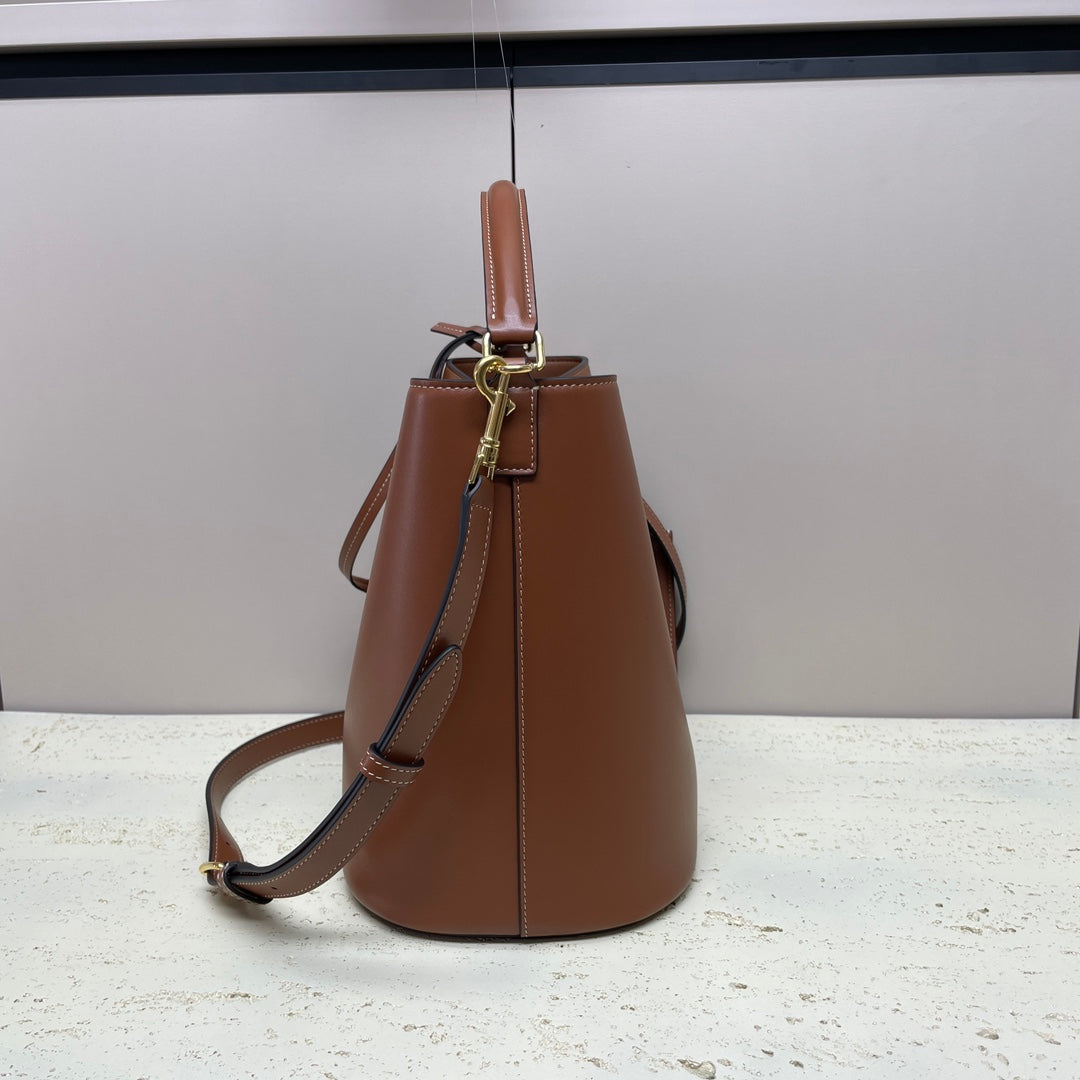 MEDIUM 28 LOUISE BAG IN BRONZE BROWN SMOOTH CALFSKIN