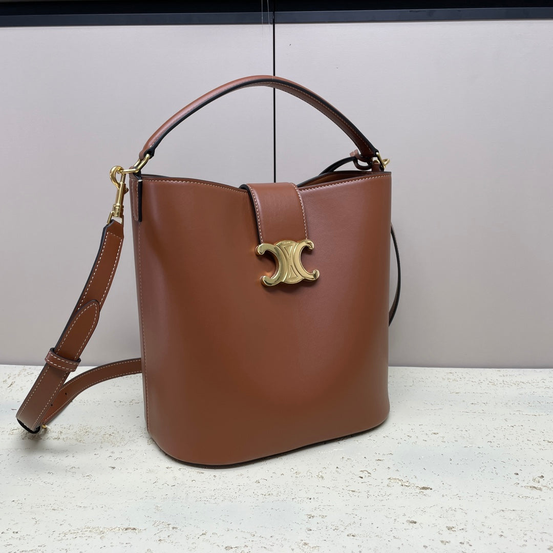 MEDIUM 28 LOUISE BAG IN BRONZE BROWN SMOOTH CALFSKIN