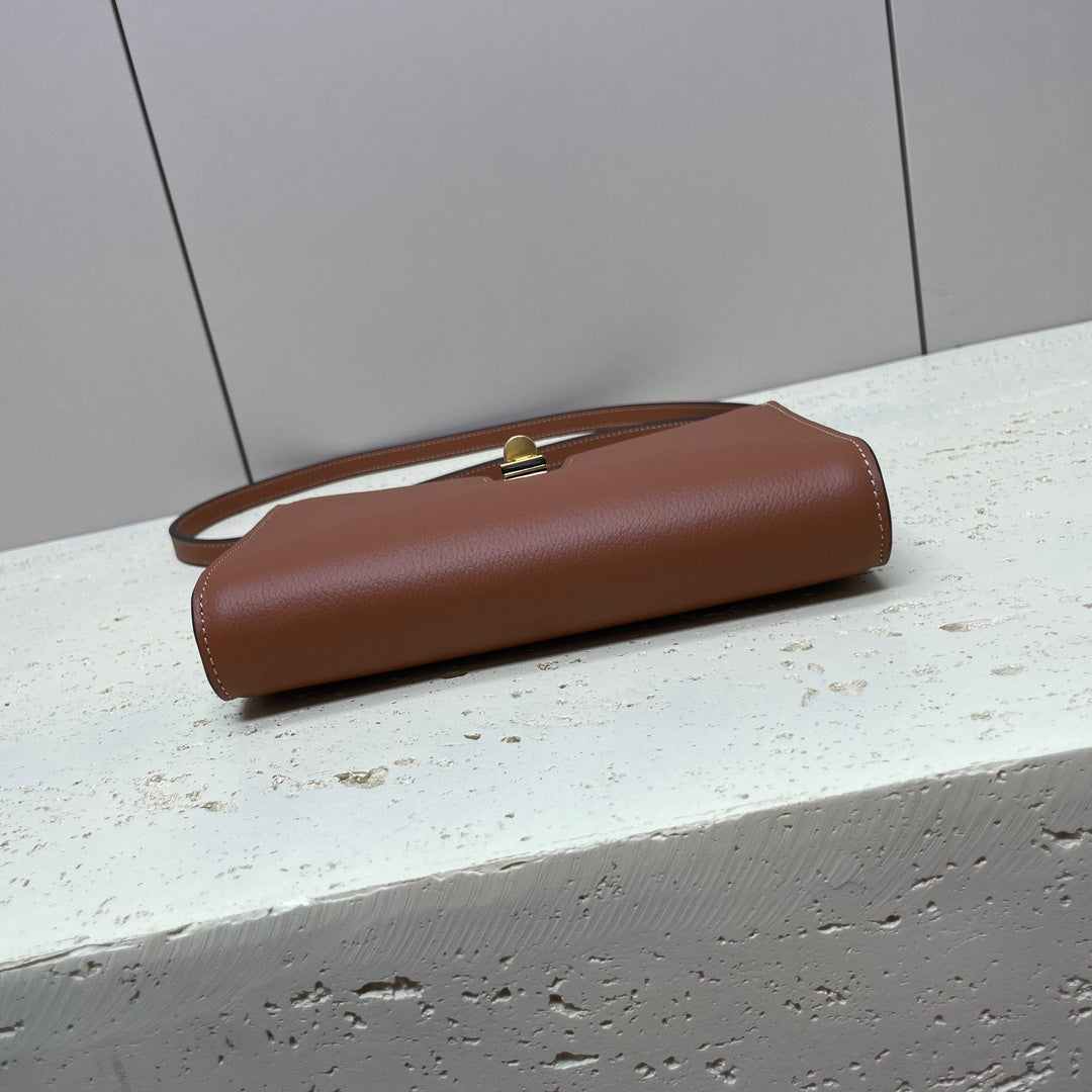 MINI 18 STRAP POCHETTE IN BRONZE BROWNN SUPPLE CALFSKIN