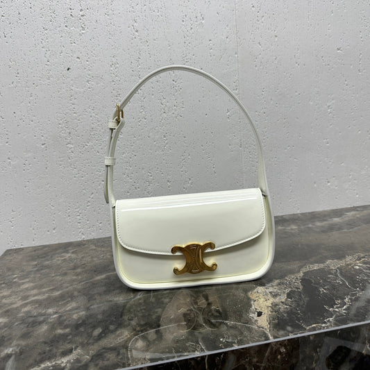 SHOULDER 20 BAG TERENCE IN WHITE PATENT CALFSKIN