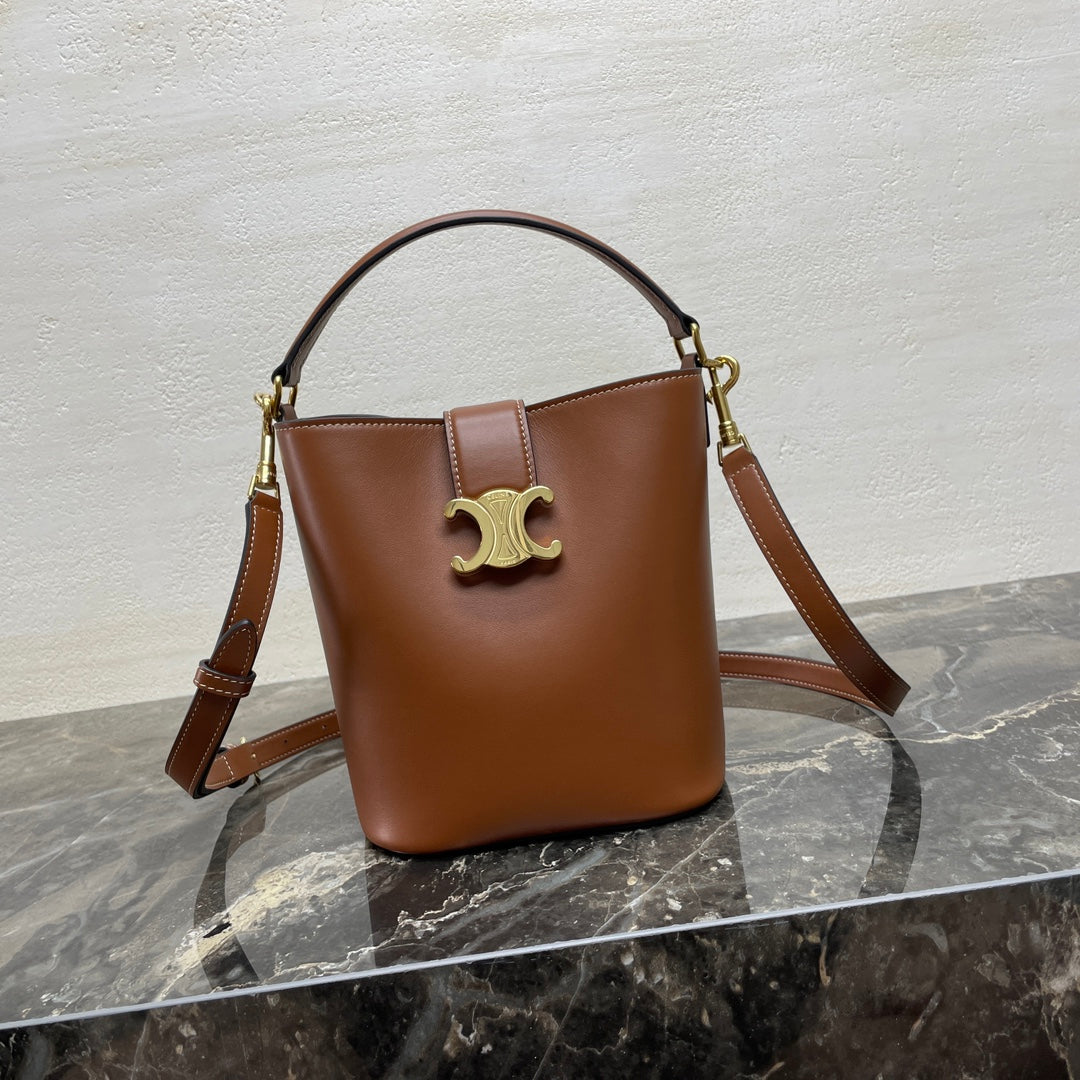 MINI 19 LOUISE BAG IN BRONZE BROWN SMOOTH CALFSKIN