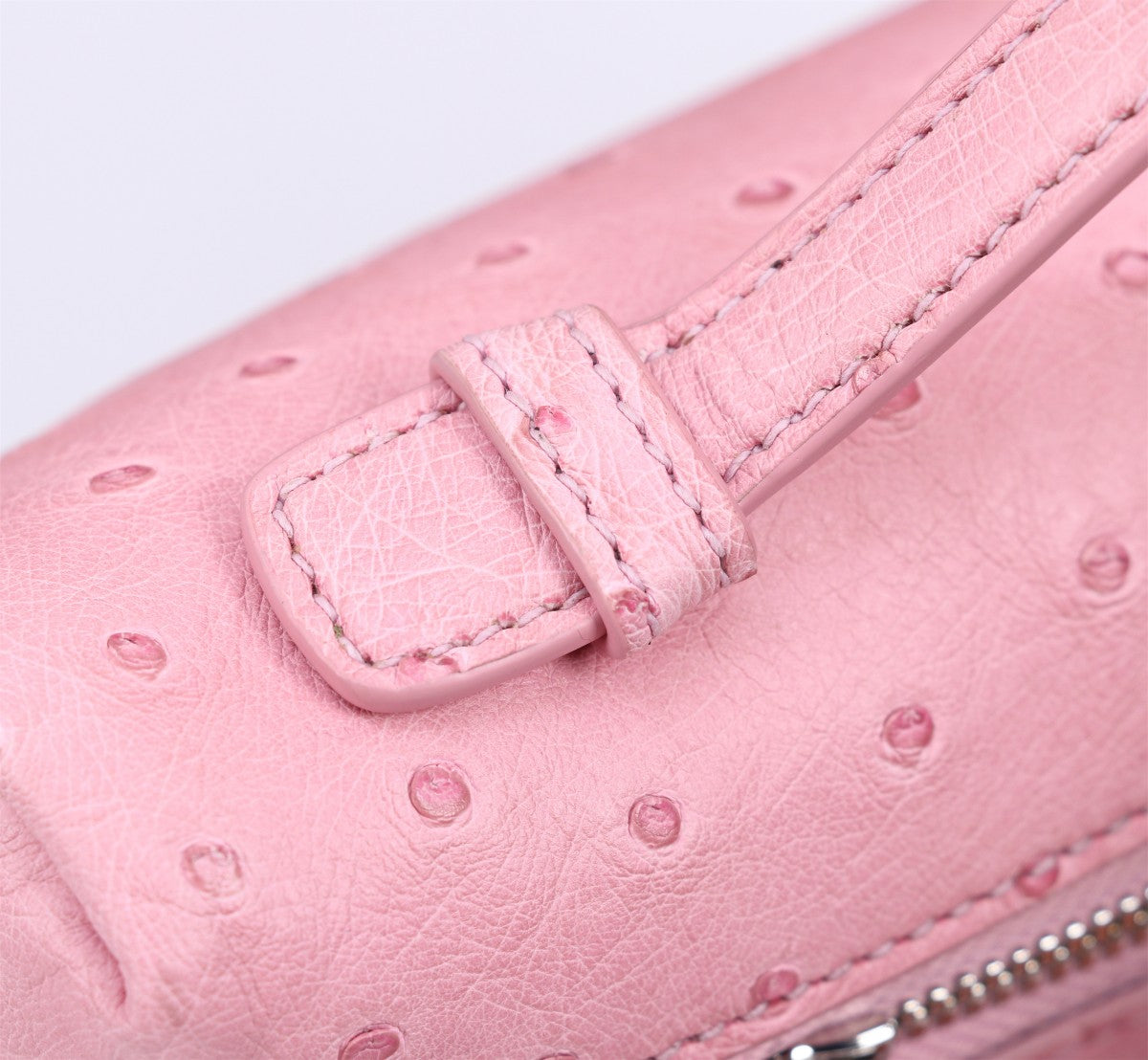 EXTRA POCKET L19 IN BABY PINK OSTRICH LEATHER