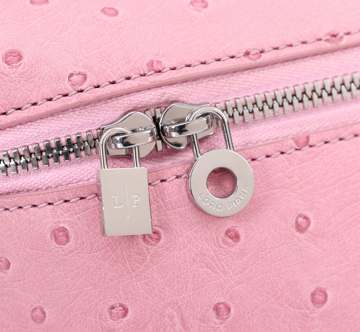 EXTRA POCKET L19 IN BABY PINK OSTRICH LEATHER