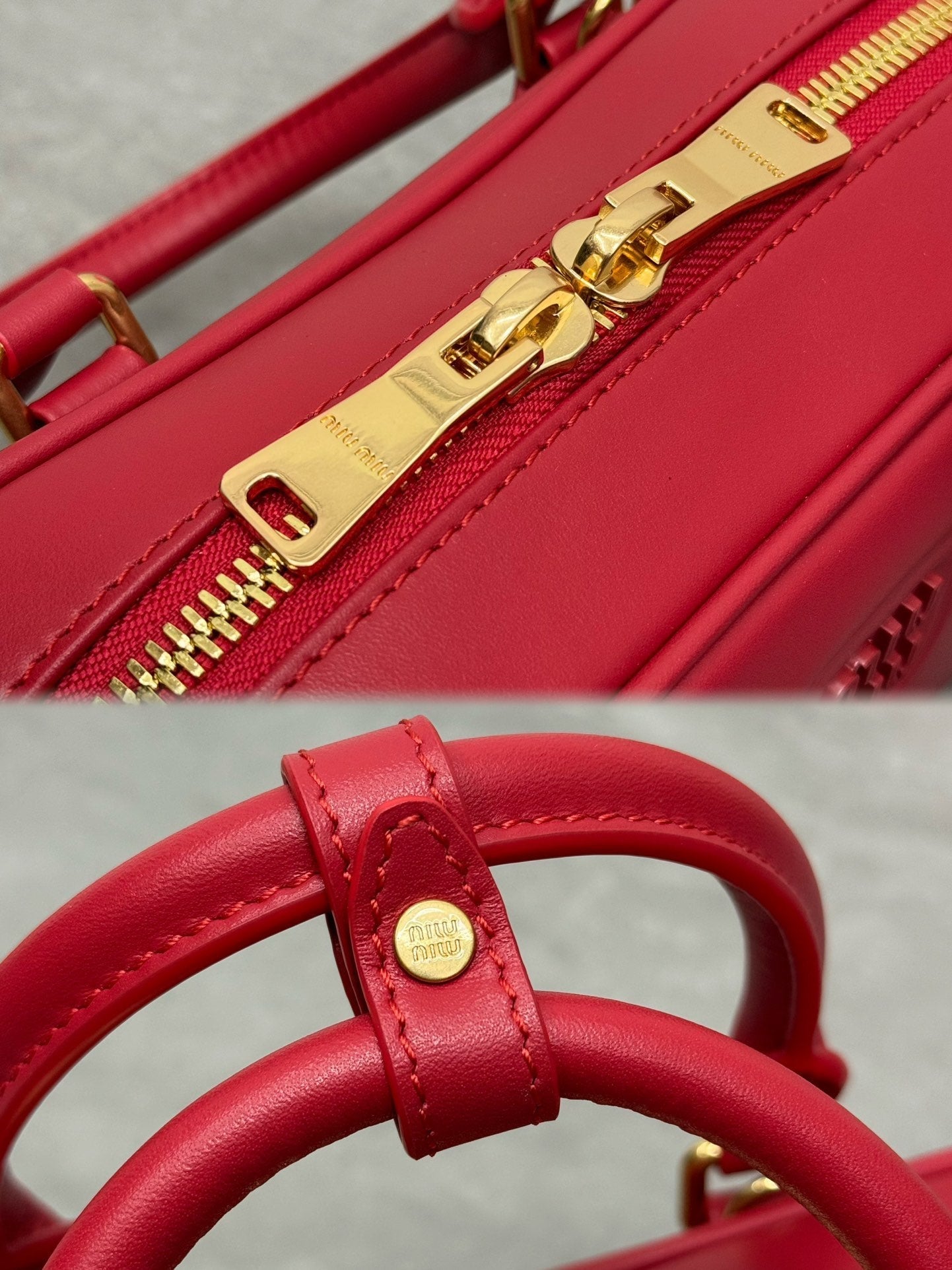 ARCADIE BAG 22 IN RED CALFSKIN GOLD HARDWARE