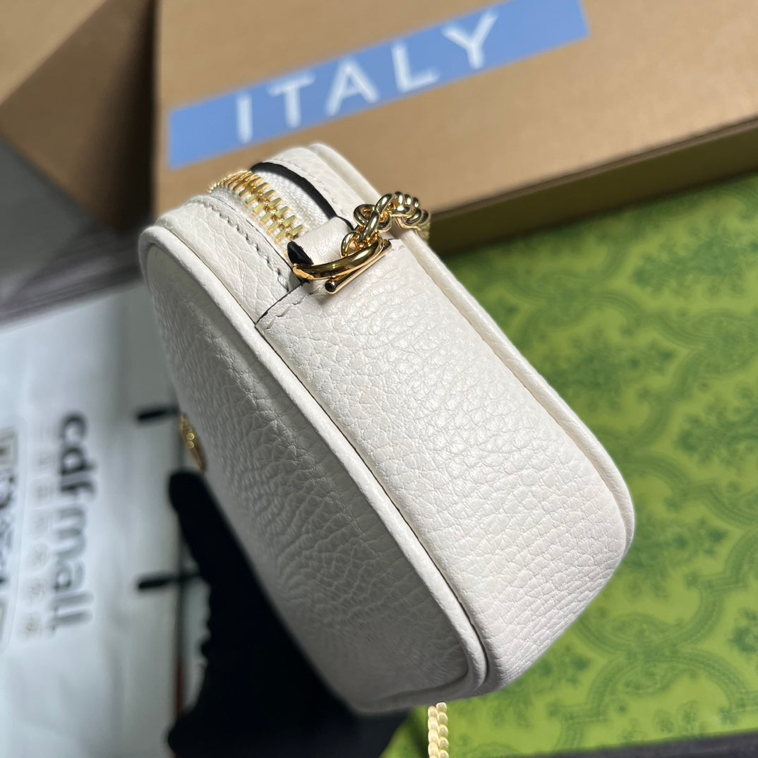 GG MARMONT MINI 18 BAG IN WHITE CALFSKIN