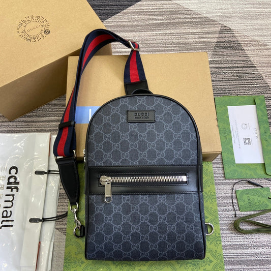 GG CROSS-BODY BAG 29 BLACK CANVAS