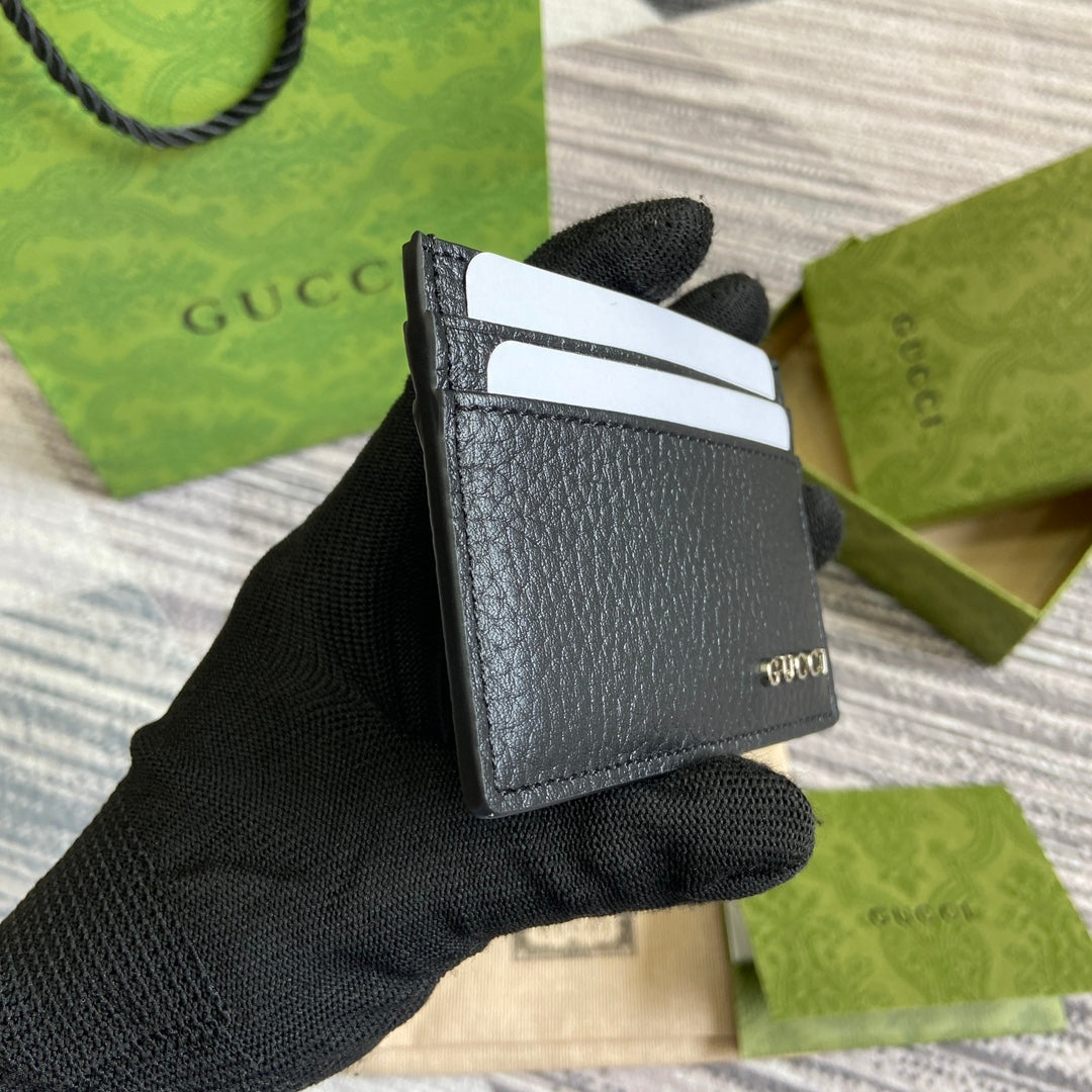 CARD HOLDER 10 IN BLACK CALFSKIN