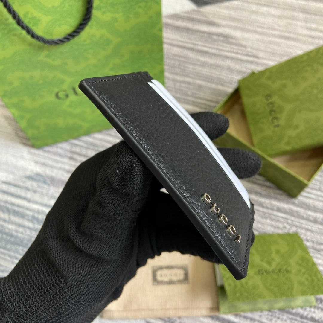 CARD HOLDER 10 IN BLACK CALFSKIN