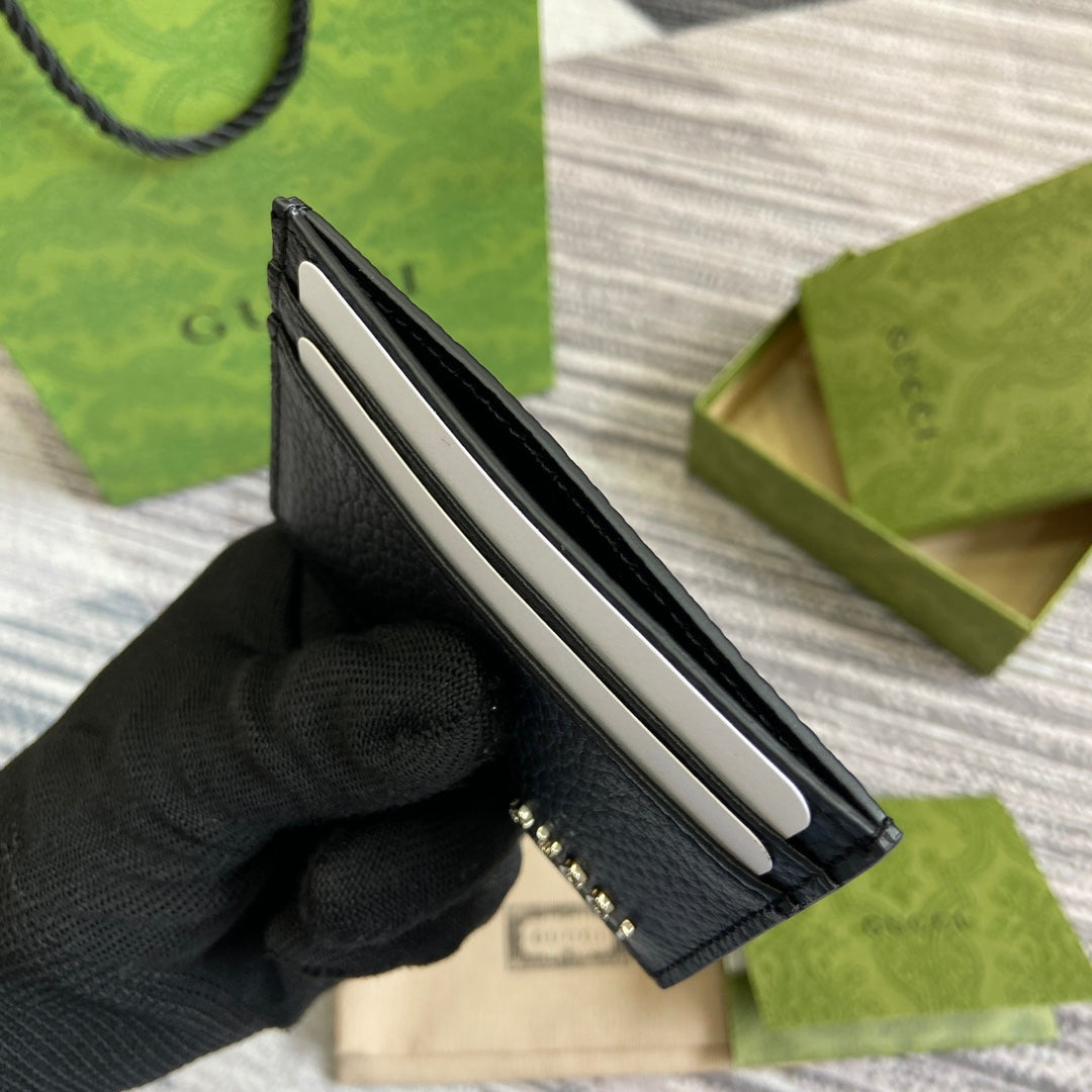 CARD HOLDER 10 IN BLACK CALFSKIN