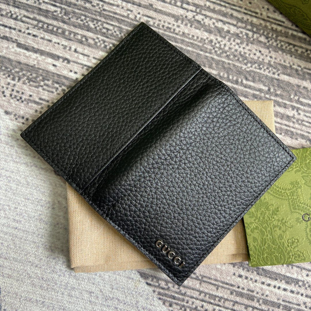 LONG CARD HOLDER 12 IN BLACK CALFSKIN