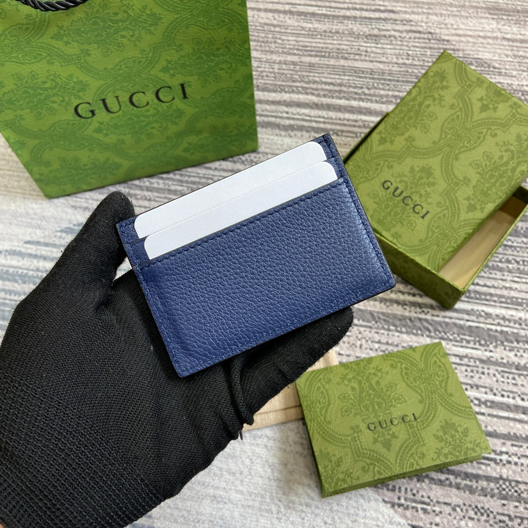 CARD HOLDER 10 IN CLASSIC BLUE CALFSKIN