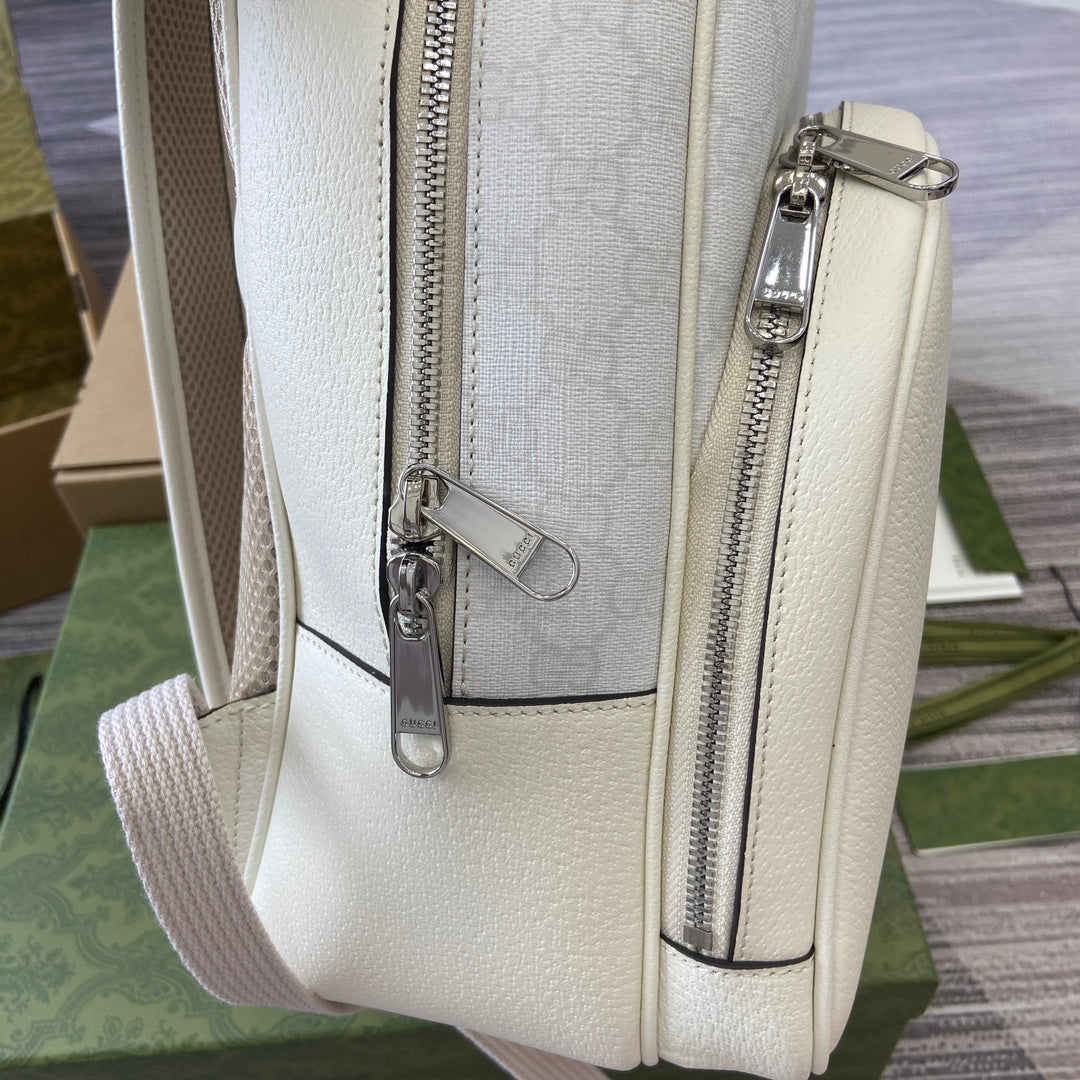 MEDIUM 40 GG BACKPACK WITH TAG WHITE CALFSKIN AND CANVAS