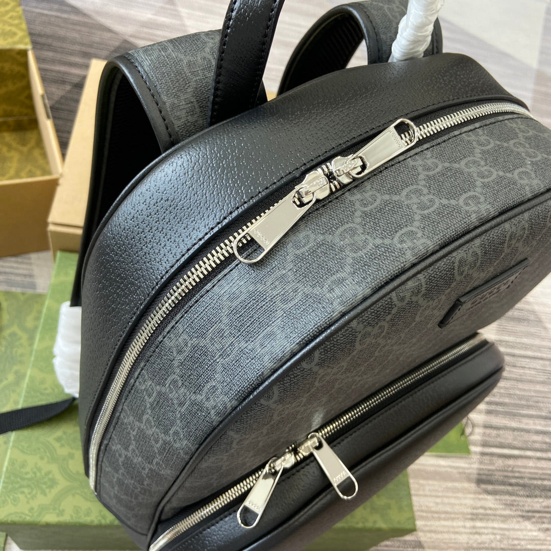 MEDIUM 40 GG BACKPACK WITH TAG BLACK CALFSKIN AND CANVAS