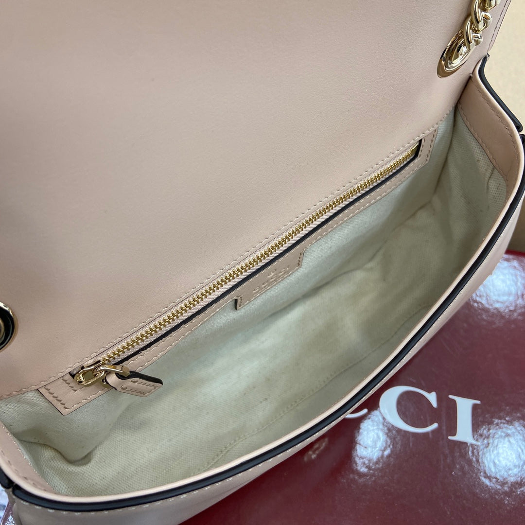 BLONDIE SMALL SHOULDER BAG 26 IN BEIGE CALFSKIN GOLD HARDWARE