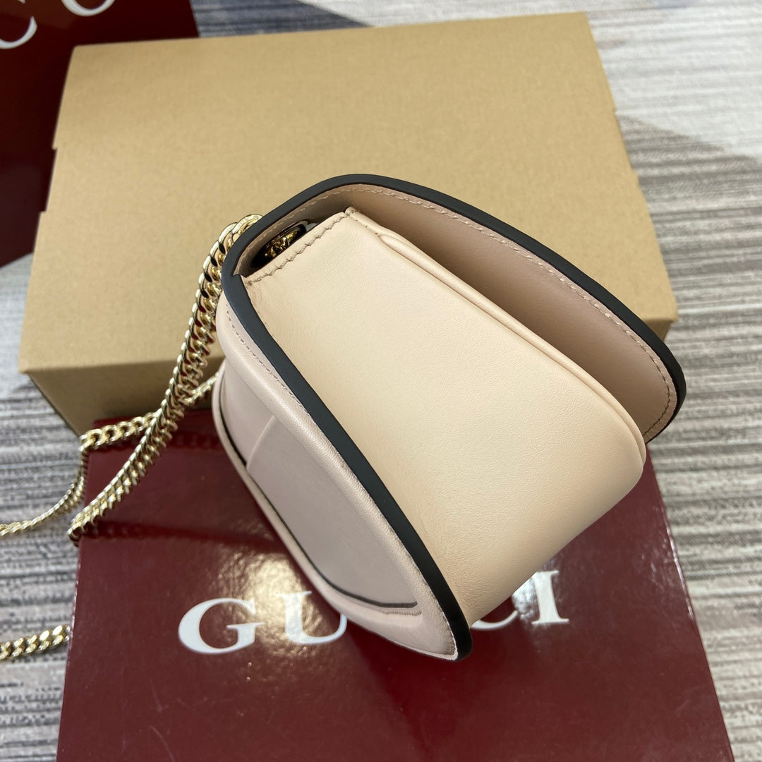 BLONDIE MINI SHOULDER BAG 21 IN BEIGE CALFSKIN GOLD HARDWARE