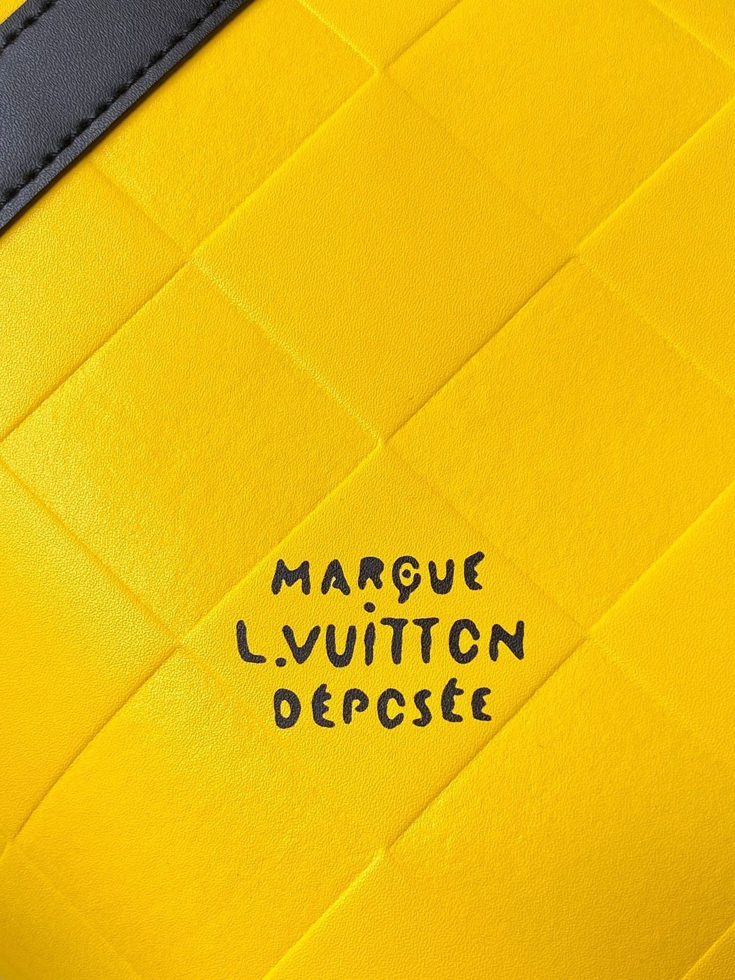 KEEPALL BANDOULIÈRE 50 IN YELLOW DAMIER SCUBA CALFSKIN