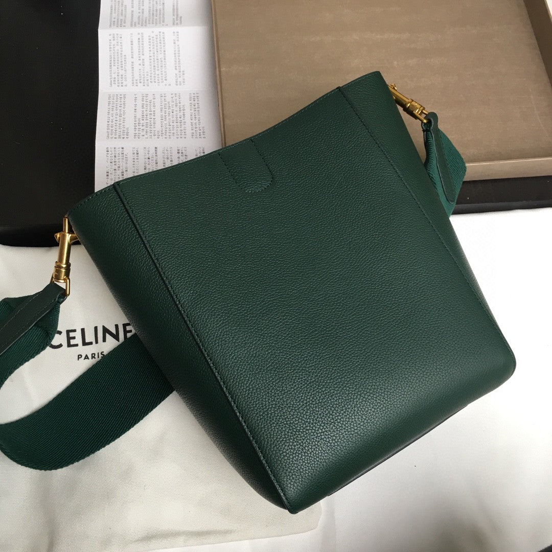 SANGLE SEAU BUCKET 24 BAG GREEN FOREST CALFSKIN