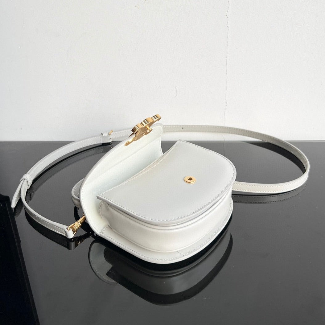 TRIOMPHE 15  White Calfskin Handbag