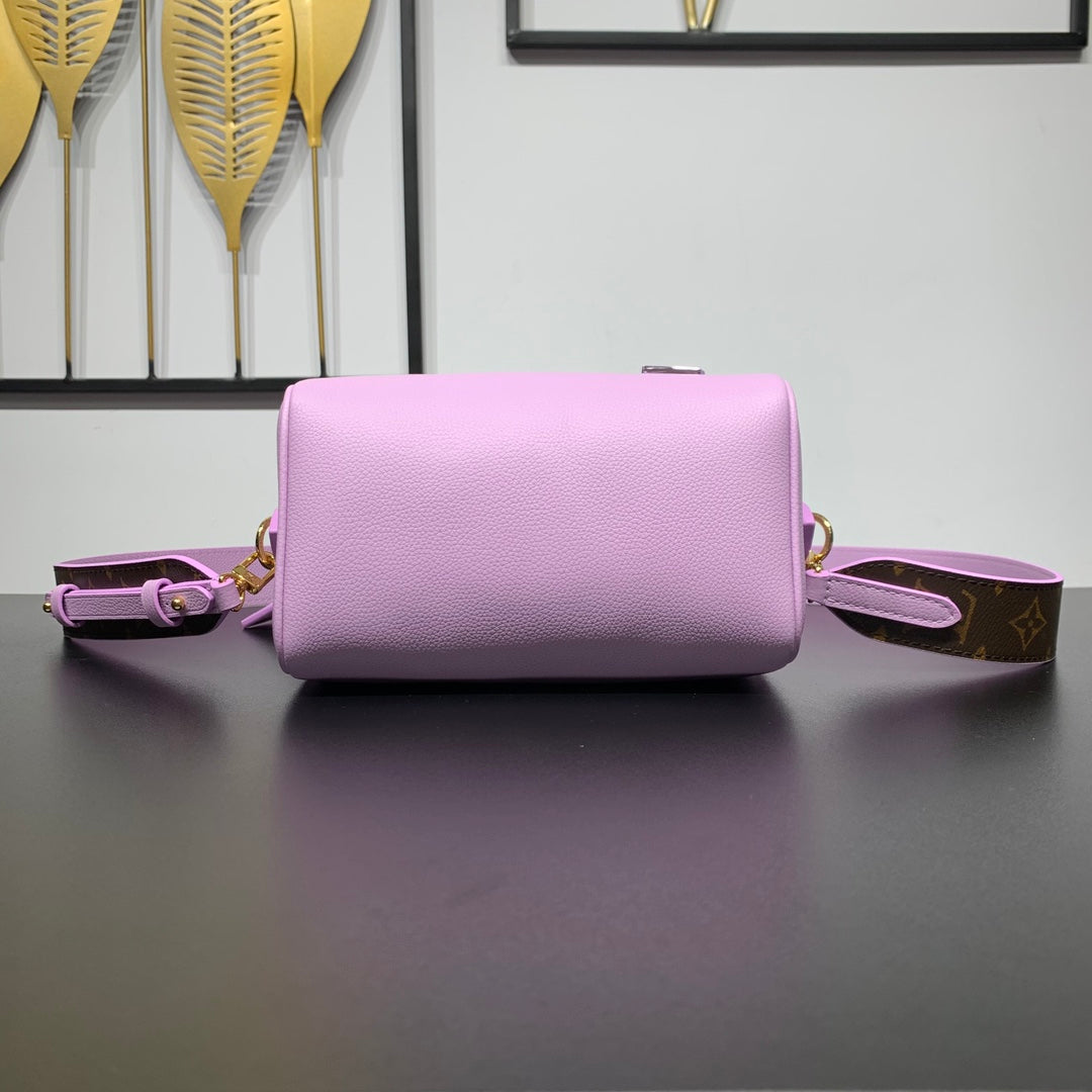 SPEEDY 18 IN LAVENDER CALFSKIN GOLD HARDWARE