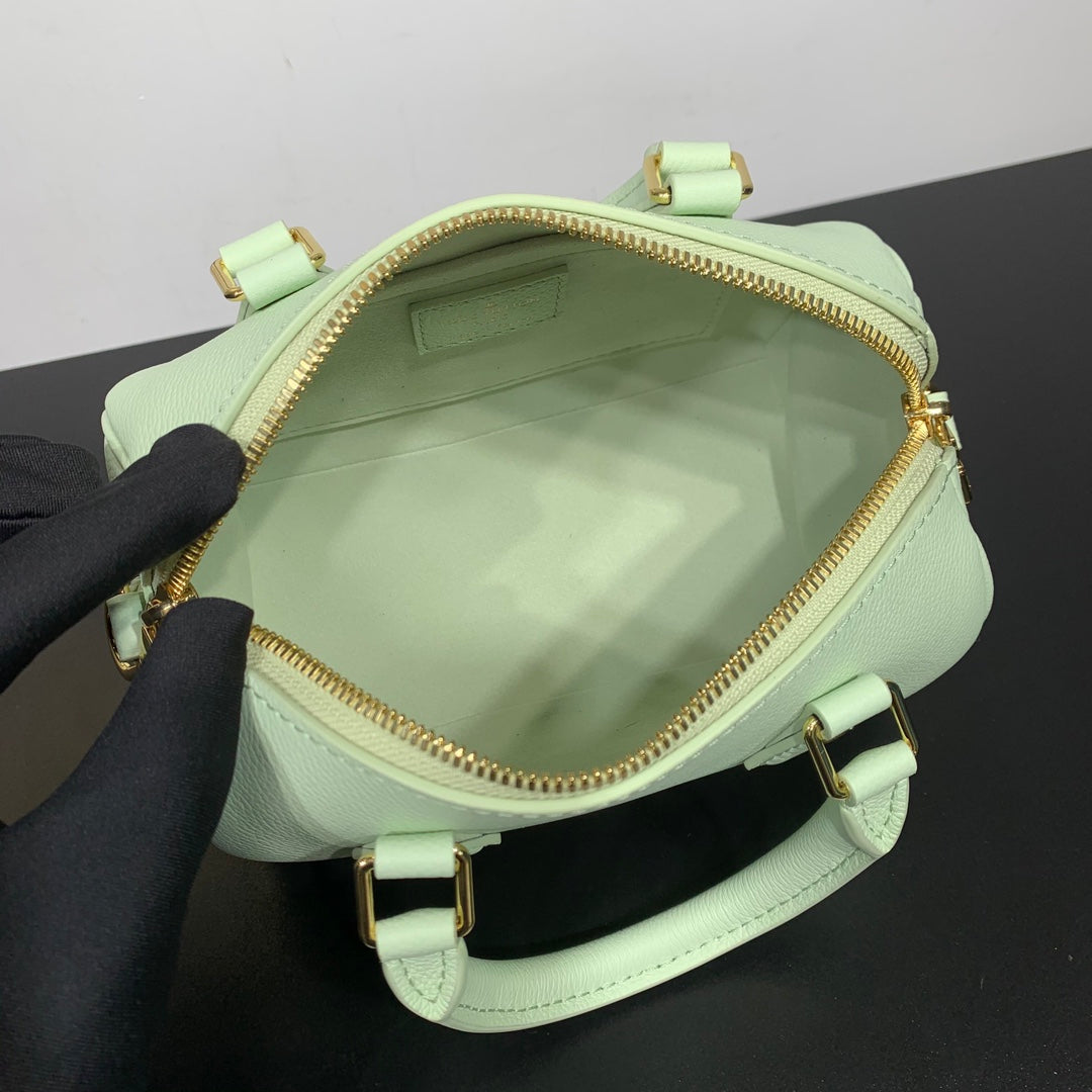 SPEEDY 18 IN PASTEL GREEN CALFSKIN GOLD HARDWARE