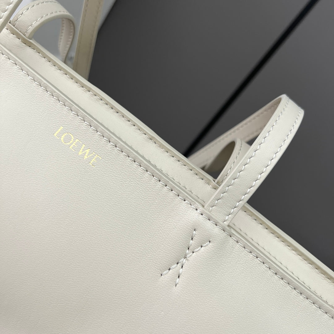 PUZZLE FOLD CROPPED 39 BAG IN WHITE SOLF GRAINED CALFSKIN