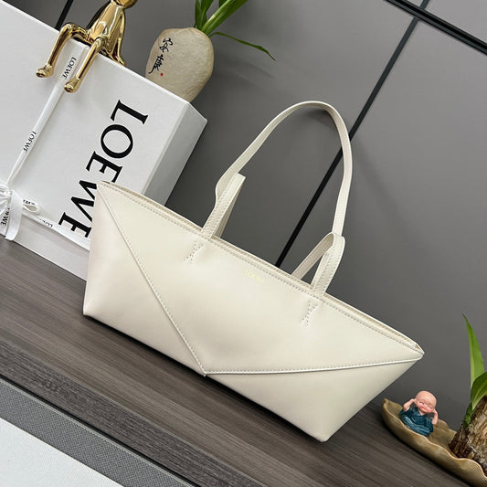 PUZZLE FOLD CROPPED 39 BAG IN WHITE SOLF GRAINED CALFSKIN