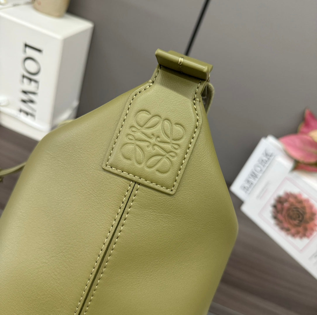 CUBI CROSSBODY 44 BAG IN OLIVE GREEN SMOOTH CALFSKIN AND JACQUARD