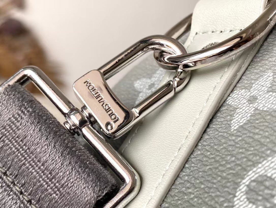 KEEPALL BANDOULIÈRE 25 IN GRAY MONOGRAM GRADIENT CANVAS