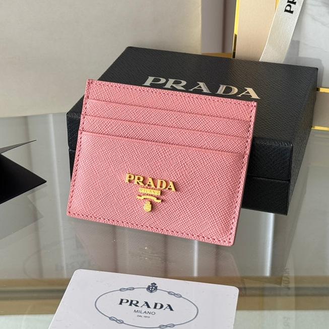 PRA 10 CARD HOLDER IN LIGHT PINK CALFSKIN