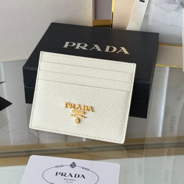 PRA 10 CARD HOLDER IN WHITE CALFSKIN