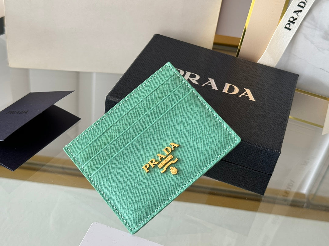 PRA 10 CARD HOLDER IN SEAFOAM GREEN CALFSKIN