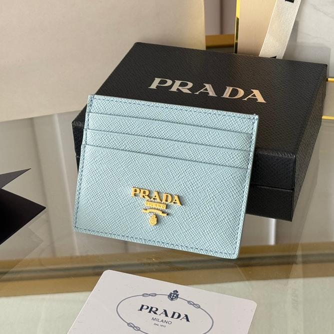 PRA 10 CARD HOLDER IN SKY BLUE CALFSKIN