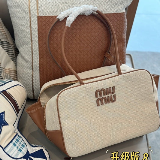 TOP - HANDLE 35 BAG IN  BEIGE CANVAS