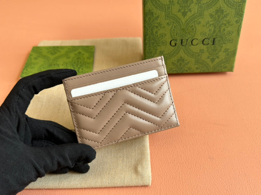 MARMONT QUILTED CARD HOLDER 10 IN MILK TEA CALFSKIN