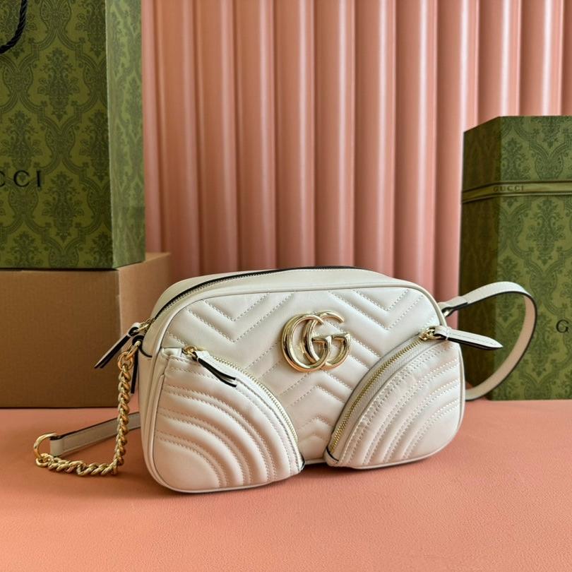 MARMONT SMALL SHOULDER BAG 24 IN WHITE CALFSKIN GOLD HARDWARE