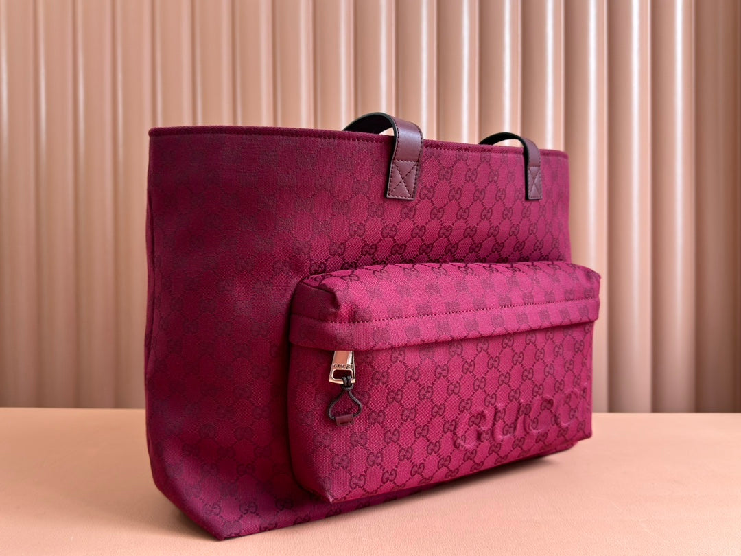 LARGE TOTE BAG 45 IN WINE RED MONOGRAM CANVAS