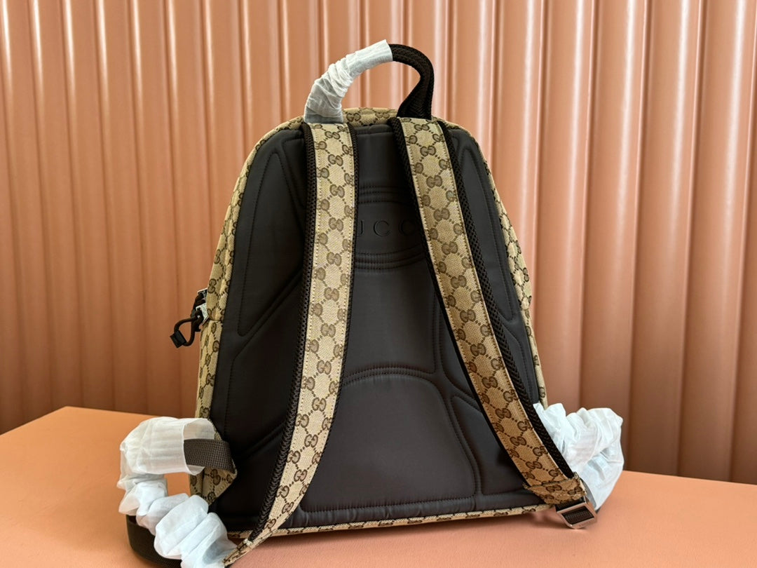 MEDIUM BACKPACK 40 IN BEGE AND EBONY CANVAS