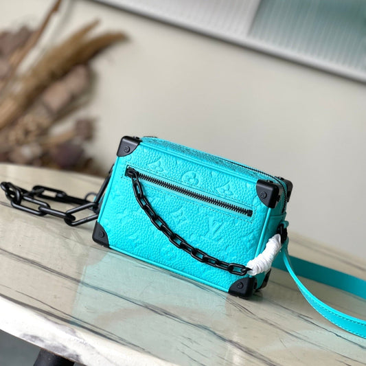 MINI SOFT TRUNK 18 IN TURQUOISE BLUE TAURILLON