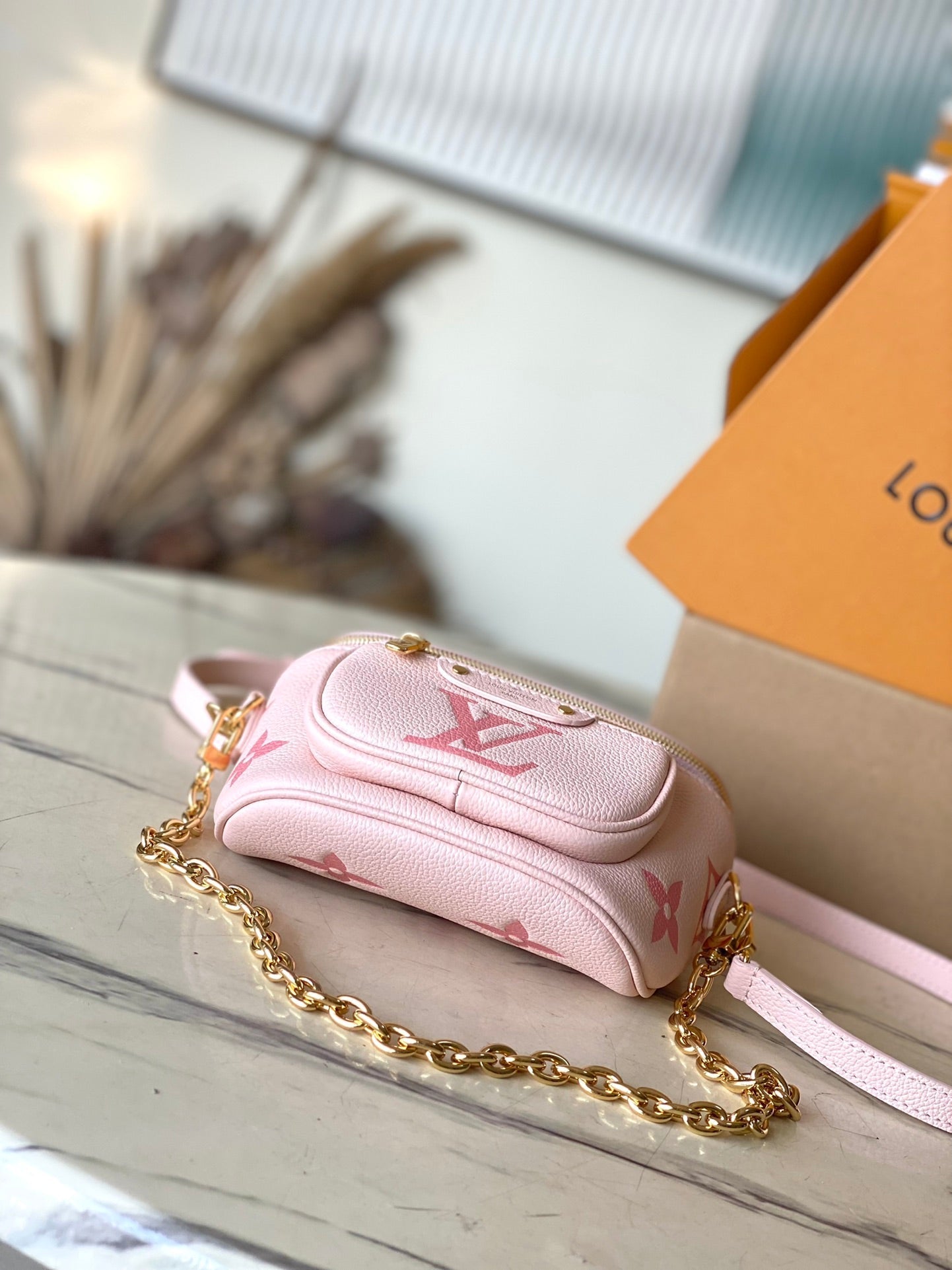 MINI BUMBAG 17 IN GRADIENT PINK MONOGRAM EMPREINTE LEATHER GOLD HARDWARE