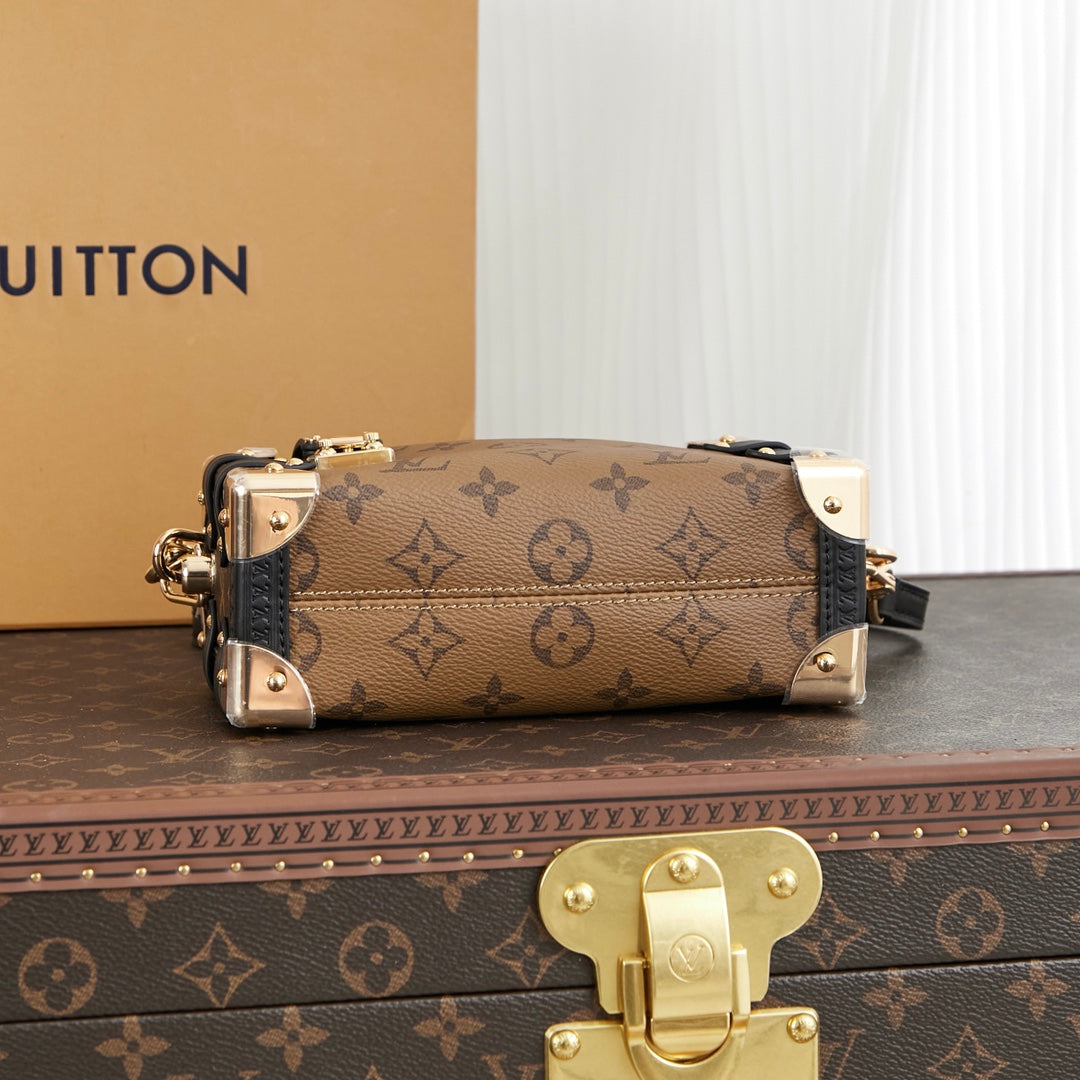 SIDE TRUNK MINI 18 IN BROWN MONOGRAM REVERSE CANVAS GOLD HARDWARE