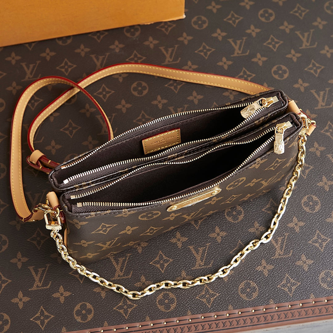 LIV POCHETTE 24 IN BROWN MONOGRAM CANVAS GOLD HARDWARE