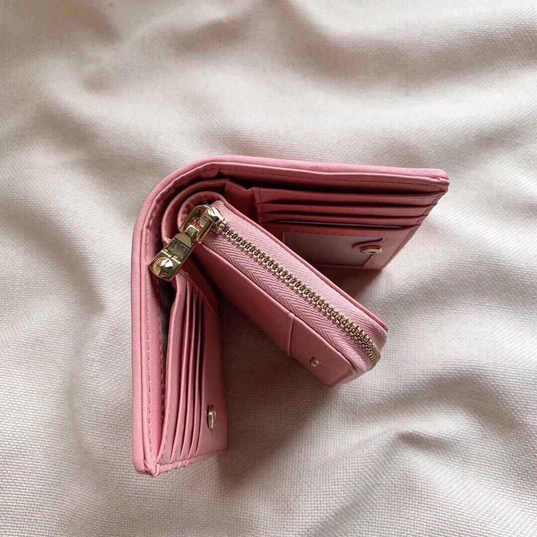 SMALL WALLET 13 IN LIGHT PINK CALFSKIN