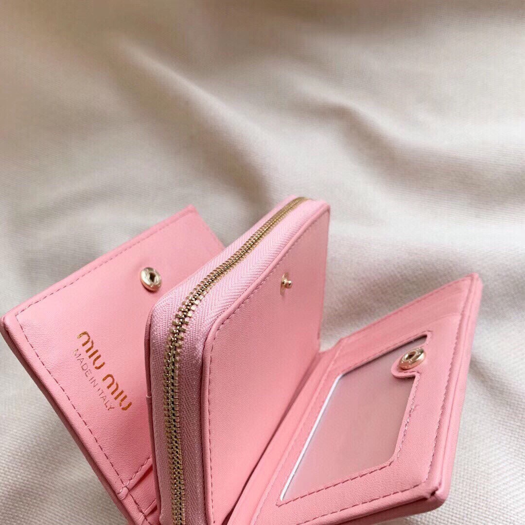 SMALL WALLET 13 IN LIGHT PINK CALFSKIN