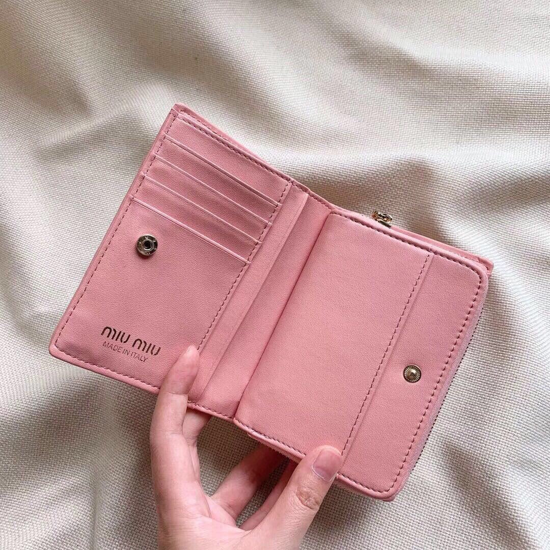 SMALL WALLET 13 IN LIGHT PINK CALFSKIN