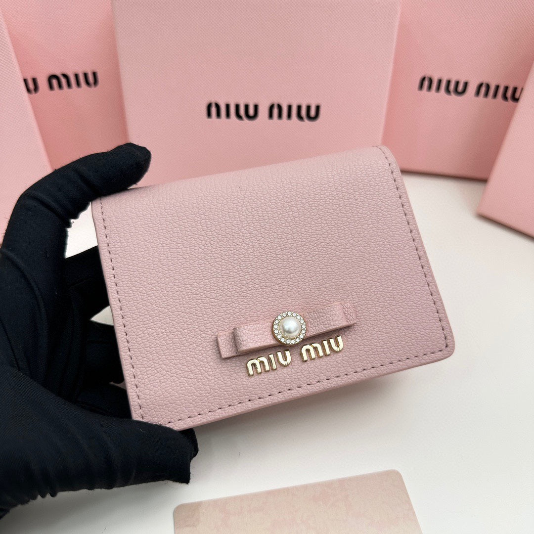 SMALL WALLET 11 IN LIGHT PINK CALFSKIN