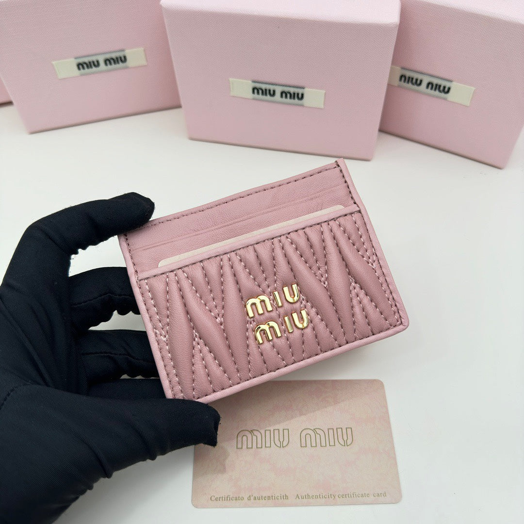 SMALL CARDHOLDER 10 IN DARK PINK LAMBSKIN