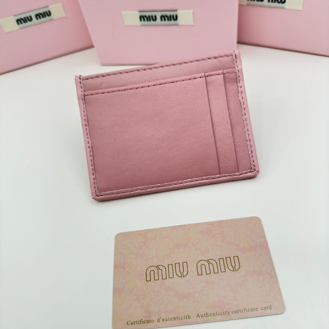 SMALL CARDHOLDER 10 IN DARK PINK LAMBSKIN