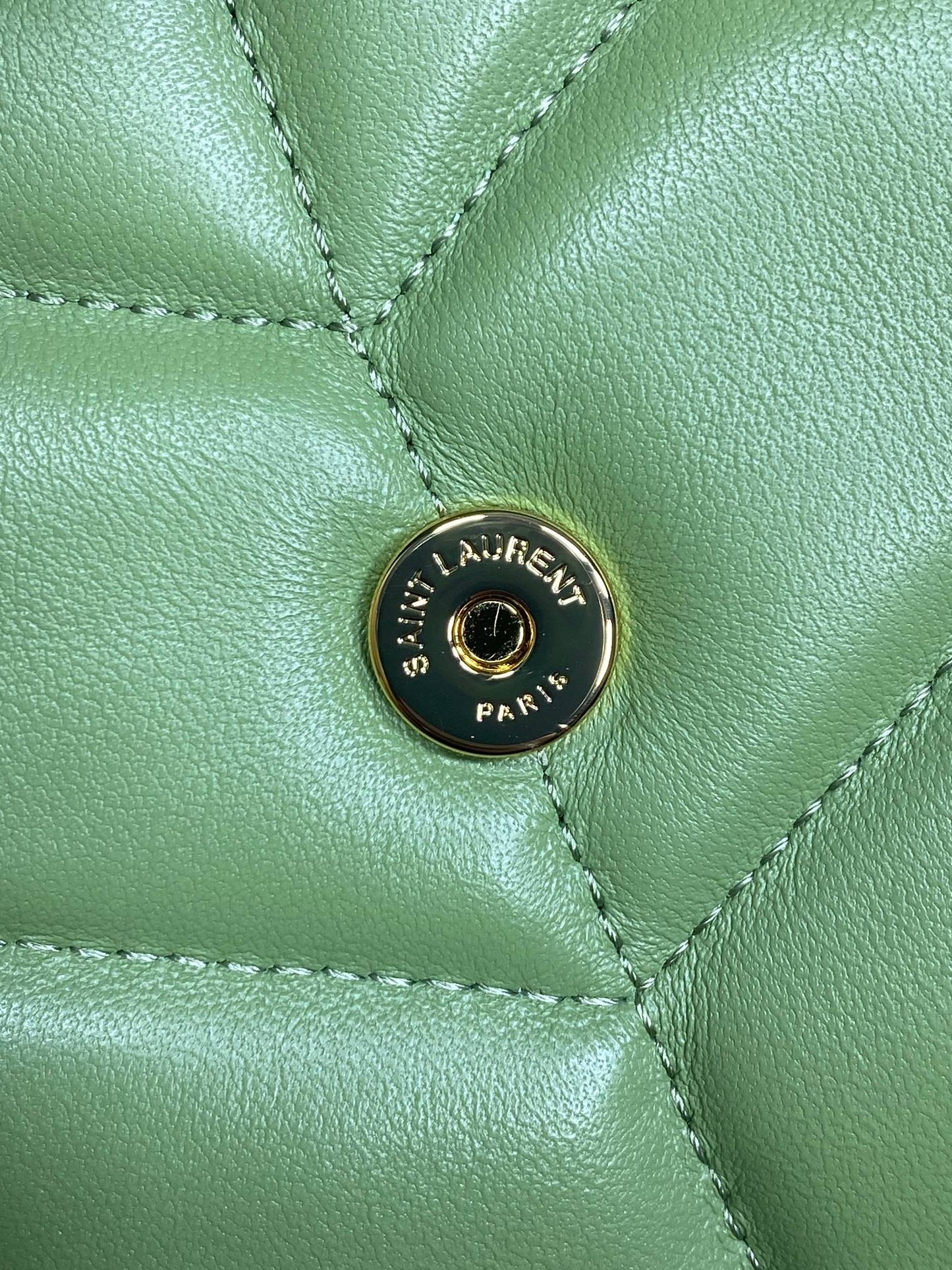 PUFFER TOY 23 IN FERN GREEN LAMBSKIN GOLD HARDWARE