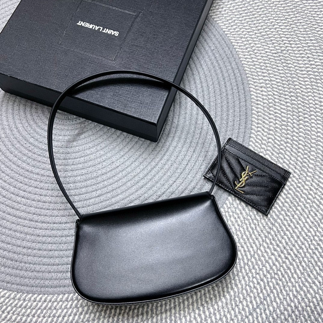 VOLTAIRE IN BOX 21 IN BLACK CALFSKIN GOLD LOGO